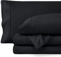 Bare Home Split Head Flex King Sheet Set - 1800 Ultra-Soft Microfiber Double Brushed - Deep Pockets - Easy Fit - 4 Piece Set - FlexTop Bed Sheets (Split Head Flex King, Heathered Black)