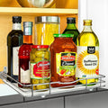 LYNK PROFESSIONAL® Pull Out Spice Organization for Cabinets - 12-3/8 inch Wide – Spice Rack for Inside Cabinets, Slide Out Spice Rack Organizer for cabinet – Pull Out Spice Rack, Sliding 1 Tier Chrome
