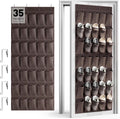 WVM Over the Door Shoe Organizer with 35 Breathable Mesh Pockets, Hanging Shoe Organizer for Door with 4 Metal Hooks, Large Capacity Closet Storage for Shoes, Accessories