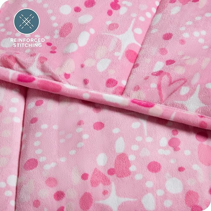 Bare Home Weighted Blanket Twin or Full Size 7lb (40" x 60") - Minky Fleece - Premium Heavy Blanket Nontoxic Glass Beads (Princess, 40"x60")