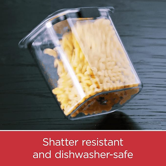 Rubbermaid Brilliance Food Storage Container, 16-Cup, Airtight | Clear/Grey | For Pantry Organization | Pack of 2