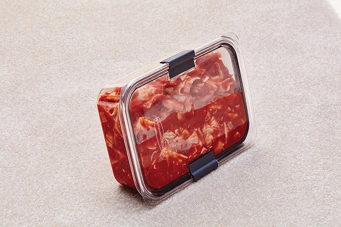 Rubbermaid Brilliance Food Storage Container, Large, 9.6 Cup | Clear | Pack of 2