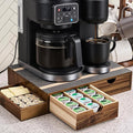SMARTAKE Acacia Wooden K Cup Organizer Coffee Pod Storage Box | Coffee Pod Tea Organizer, K Pod Drawer Coffee Maker Stand, Kcup Holder for Countertop Kitchen Office Coffee Bar