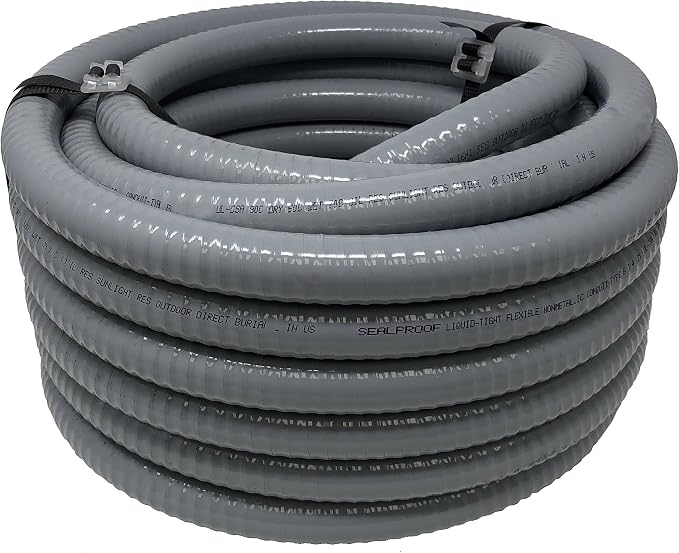 Sealproof 1-1/4" Dia Flexible Non-metallic Liquid-Tight Electrical Conduit Type B, UL Listed, 1-1/4-Inch, 100 Feet