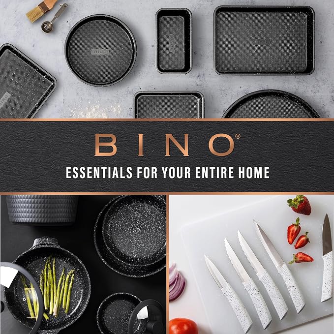 BINO l Plastic Storage Baskets, Large - Black | THE BLOSSOM COLLECTION l Multi-Use Organizer Bin l Built-in Handles l Plastic Woven Basket for Organizing l Pantry & Home Organizing Basket