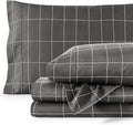 Bare Home Twin Sheet Set - Luxury 1800 Ultra- Soft Double Brushed Microfiber - Deep Pockets - Easy Fit - 3 Piece Bedding Sheet Set (Twin, Grid - Grey/White)