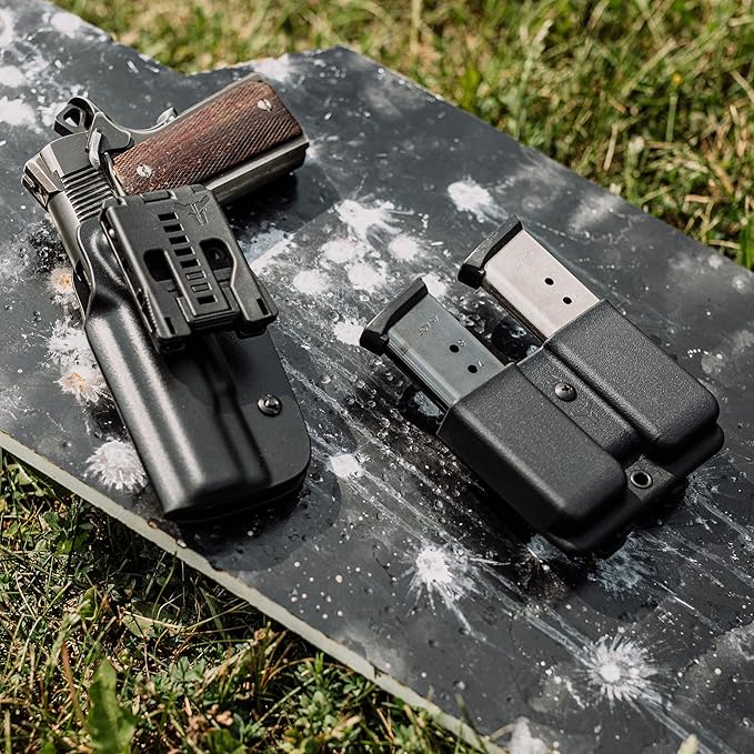 OWB Double Mag Pouch for Glock 17, 19, 22, 23 & More - USA Made - Signature Double Magazine Carrier with Tek-Lok Belt Attachment Clip by Blade-Tech Holsters