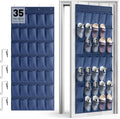 WVM Over the Door Shoe Organizer with 35 Breathable Mesh Pockets, Hanging Shoe Organizer for Door with 4 Metal Hooks, Large Capacity Closet Storage for Shoes, Accessories