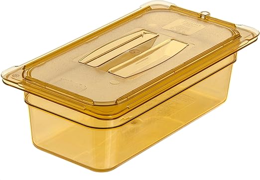 Carlisle FoodService Products 3086113 StorPlus High Heat Food Pan, 4" Deep, Third Size, Amber (Pack of 2)