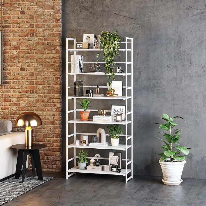 BHG Vintage Multifunctional Folding Bookshelf, No-Assembly Plant Stand Storage Rack Shelves for Home Office