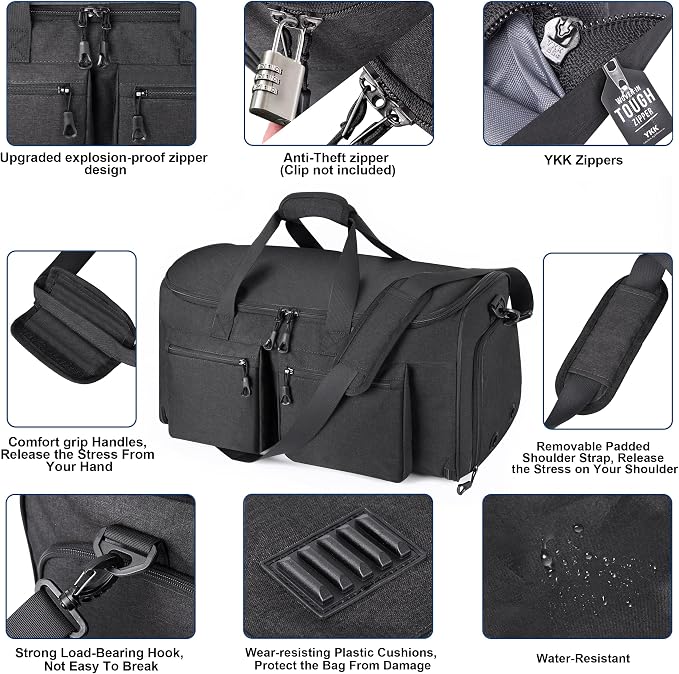 HILOMON Convertible Duffle Bags for Travel Carry On Suit Duffle Bags with Shoulder Strap 2 in 1 Hanging Garment Duffle Bag for Men Women