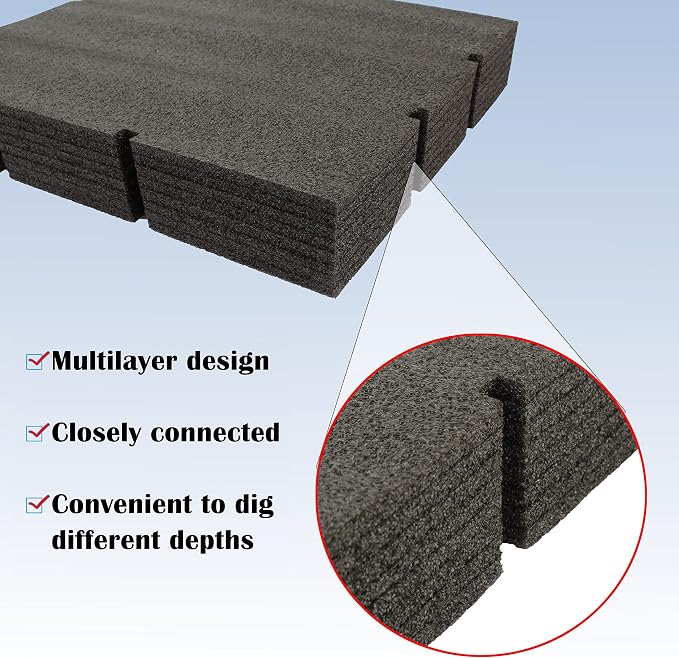 Aillsa Packout Foam Inserts 48-22-8452 | fits for Milwauke Packout Drawer Tool Boxes 48-22-8442 and 48-22-8443|Foam Custom Tool Drawer Inserts