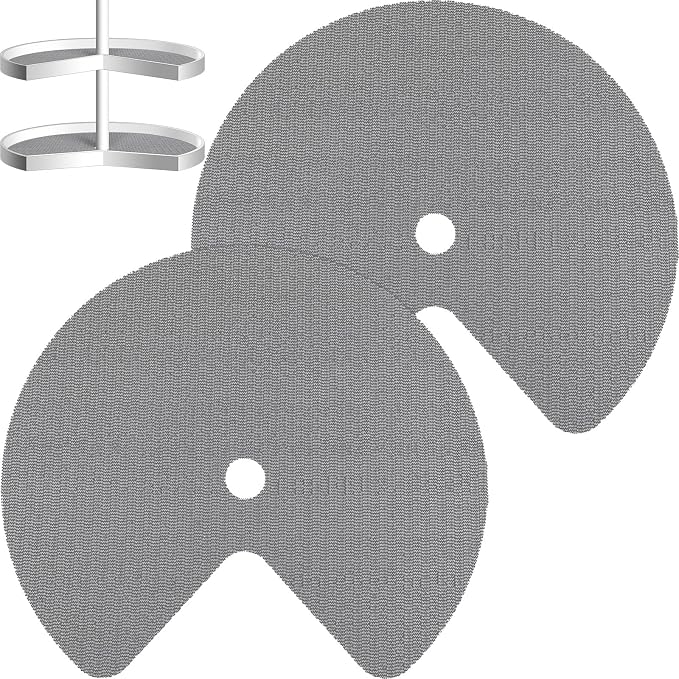 Frienda 2 Pcs Lazy Susan Shelf Liners - Non Adhesive, Non Slip Kitchen Cabinet Liners for Refrigerator, Pantry, Sink & Cupboard Storage(31 Inch,Gray)