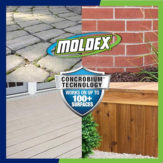 Moldex® Instant Outdoor Cleaner with Bleach, 64 oz Hose End Sprayer, 2 Pack, Fast Acting Outdoor Surface Cleaner for Siding, Decks, Fences and Exterior Surfaces
