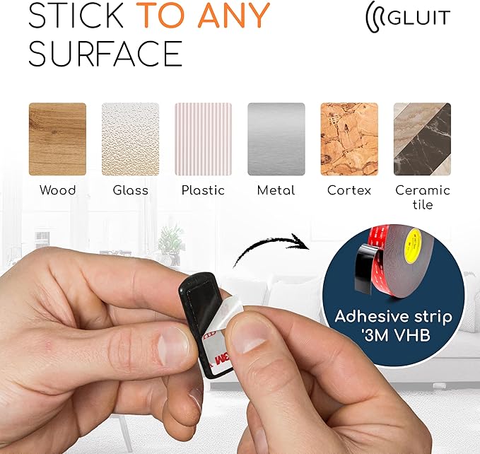 GLUIT Cord Organizer for Desk Cable Holder for Nightstand Charger Organizer Adhesive Desktop Versatile Wire Multislot Clips and Table Management Accessories Office Spaces New Black 5 Pack, 15 Slots
