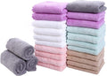 24 Pack Kitchen Dishcloths - Does Not Shed Fluff - Reusable Dish Towels, Dish cloths, Super Absorbent Coral Fleece Cleaning Cloths, Nonstick Oil Washable Fast Drying, 10 x 20 Inch (Multicolor)