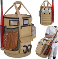 Baseball Bucket Bag, Tactical Style Softball Bucket Cover for 6 Gallon Bucket, Coaching Accessories Organizer with Multiple Pockets for Bat, Gloves, Scoreboard