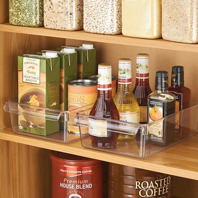 iDesign Fridge Storage Bin with Handle, Clear | Fridge Tray, For Cheeses and Snacks