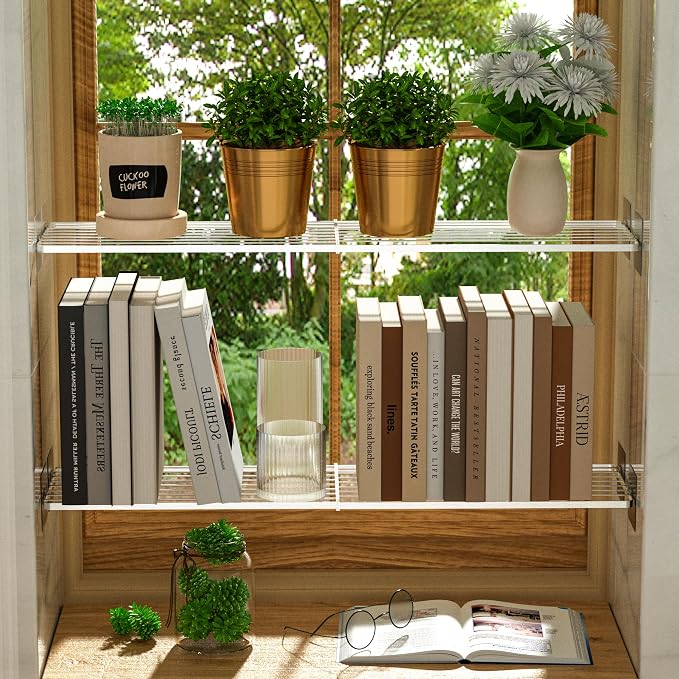Closet Tension Shelves Expandable Cabinet Organizer Wire Shelf Metal DIY Divider Separator for Cabinet Wardrobe Cupboard Pantry Kitchen Bedroom