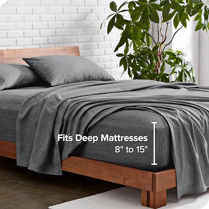 Bare Home Full Sheet Set - Luxury 1800 Ultra-Soft Microfiber Double Brushed - Deep Pockets - Easy Fit - 4 Piece Set - Bedding Sheets & Pillowcases (Full, Heathered Grey)