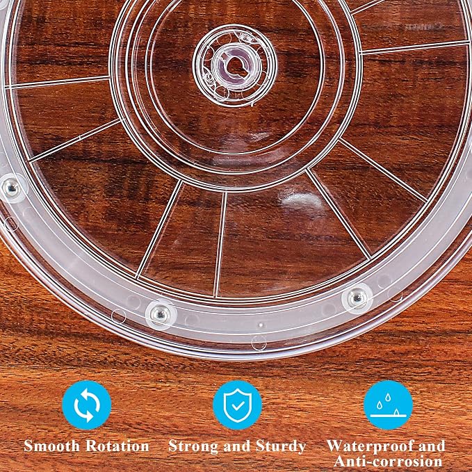 Jersvims 6 Inch Acrylic Turntable Platter, Transparent, 2Pcs | Round Rotating Plate, For Kitchen Pantry Cabinet Desk, Spice Cake Cookie Decorating