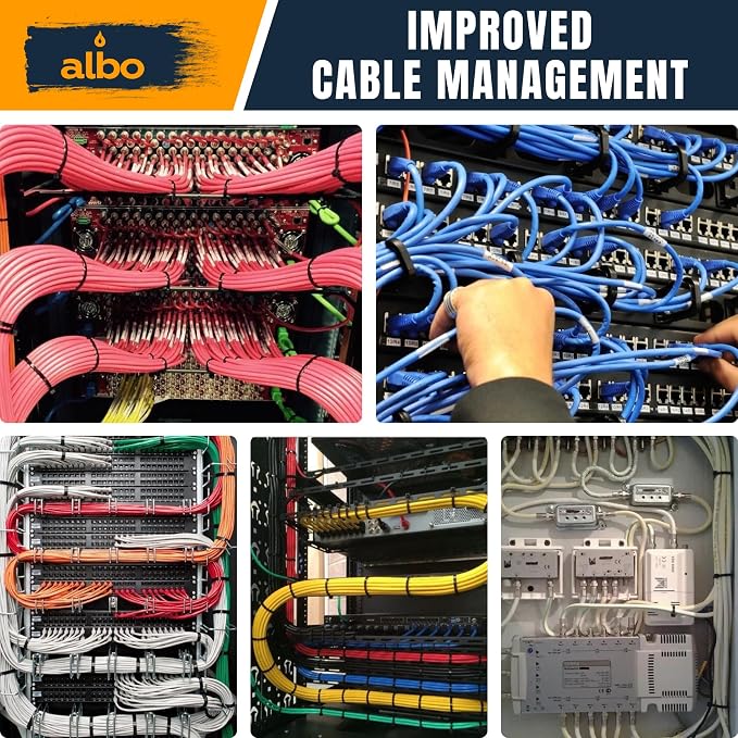 ALBO Zip Ties Black 10 Inch 1000 Pack 50 lb, Long Plastic Cable Ties Thick 0.19 Inch Tie Wraps Heavy Duty UV Resistant Nylon Wire Ties for Indoor and Outdoor