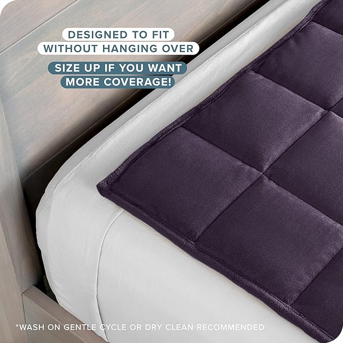 Bare Home Weighted Blanket Twin or Full Size 7lb (40" x 60") - Minky Fleece - Premium Heavy Blanket Nontoxic Glass Beads (Eggplant, 40"x60")
