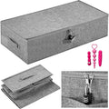Briwooody 29.9 x 15 x 6.7 Inch Large Discreet Lockable Personal Item Storage Bag Under Bed Storage Box Organizer with Zipper Lid Underbed Clothes Shoe Container for Dorm and Home(Gray)