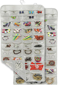 Simple Houseware 80-Pocket Hanging Jewelry Organizer with 5 Sizes, 2 Pack | for All Types of Accessories, Gray