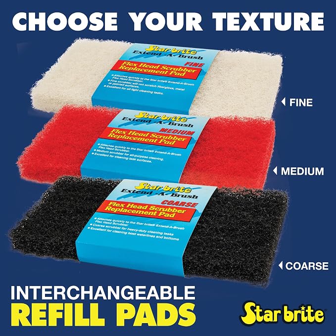 STAR BRITE Flexible Head Scrubber Replacement (Medium) (Red) (040126)