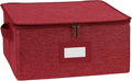 Covermates Keepsakes Zip-Top Storage Box Set, 3 Pack Heavy Duty Polyester Organizer Bins, Stackable Design, ID Window, Reinforced Handles, Closet Home Storage, Red Heather