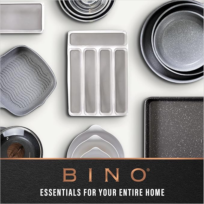BINO | Plastic Storage Bins, Medium - Deep | THE HANDLER COLLECTION | Multipurpose Organizer Bins | Kitchen Pantry Organizers and Storage | Clear Containers for Organizing Home | Freezer Organizer