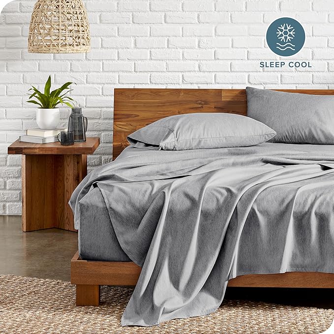 Bare Home King Sheet Set - Luxury 1800 Ultra-Soft Microfiber Double Brushed - Deep Pockets - Easy Fit - 4 Piece Set - Bedding Sheets & Pillowcases (King, Heathered Charcoal)