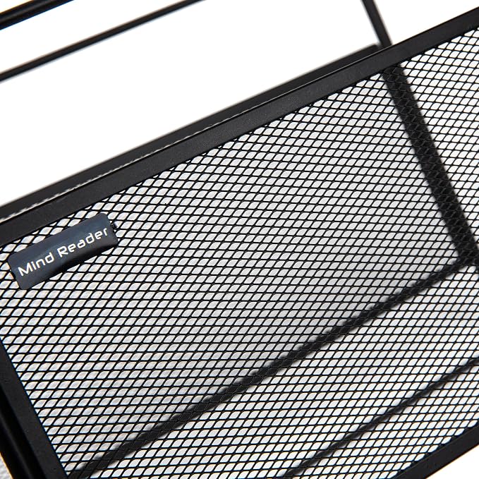 Mind Reader Hanging File Folder Organizer, Desktop Organizer, Storage, Office, Metal Mesh, Black