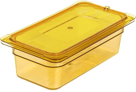 Carlisle FoodService Products 3086113 StorPlus High Heat Food Pan, 4" Deep, Third Size, Amber (Pack of 2)