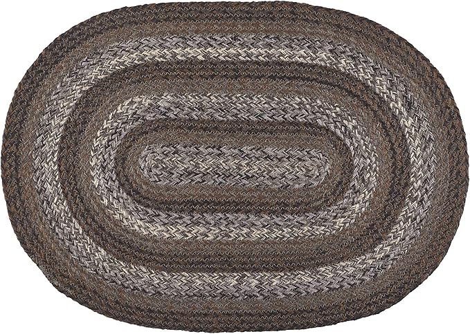 | Night Shadow Premium Braided Collection | Primitive, Rustic, Country, Farmhouse Style | Cotton Blend| 30 Days Risk Free | Accent Rug/Door Mat | 8'x10' Oval