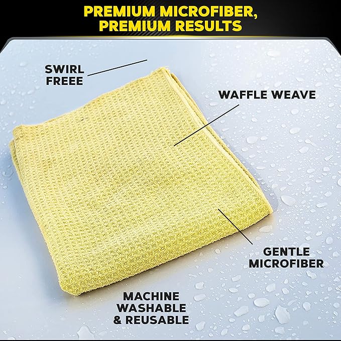 Meguiar's Water Magnet Microfiber Drying Towel,Premium Car Wash Microfiber Towel That’s Super Plush,Water Absorbent & Scratch-Free Big-Microfiber Towels for Cars,(Pack of 6)