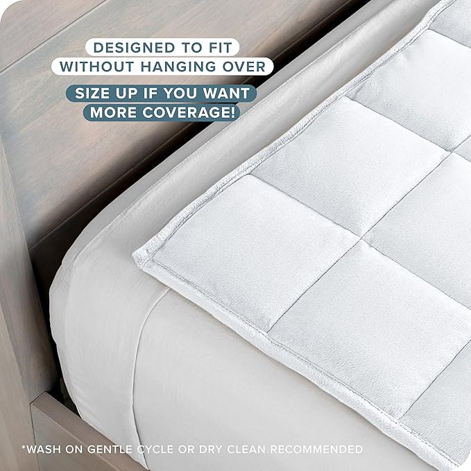 Bare Home Weighted Blanket Twin or Full Size 10lb (40" x 60") - Minky Fleece - Premium Heavy Blanket Nontoxic Glass Beads (White, 40"x60")