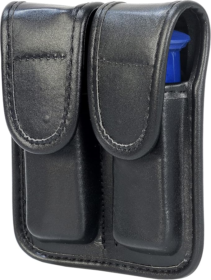 Molded Double Mag Pouch，Tactical Universal Magazine Holder Fits virtually Any 9mm, 40 or .45 Caliber Pistol Mag Single or Double Stack IWB or OWB Mag Pouch