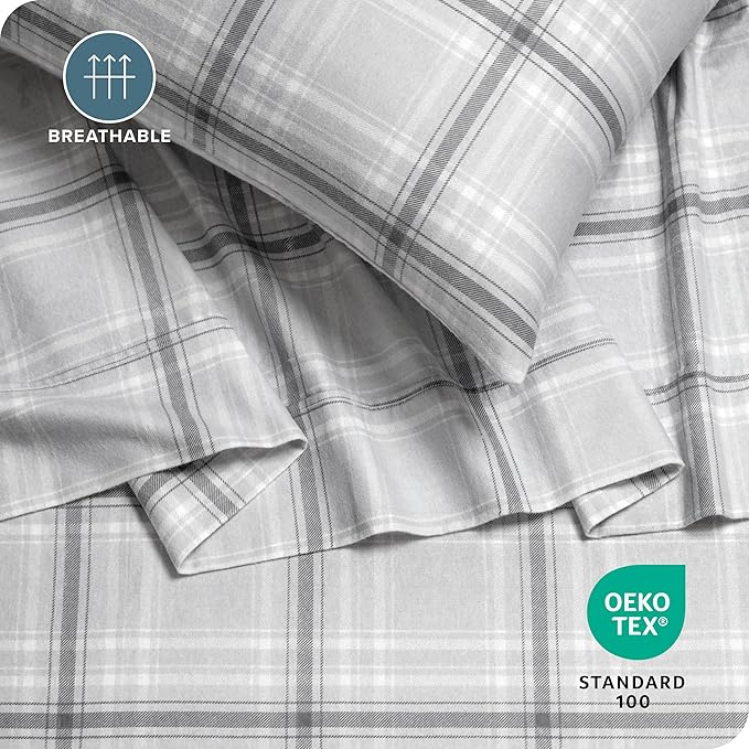 Bare Home Full Sheet Set - Luxury 1800 Ultra-Soft Microfiber Double Brushed - Deep Pockets - Easy Fit - 4 Piece Set - Bedding Sheets & Pillowcases (Full, Tartan Plaid)