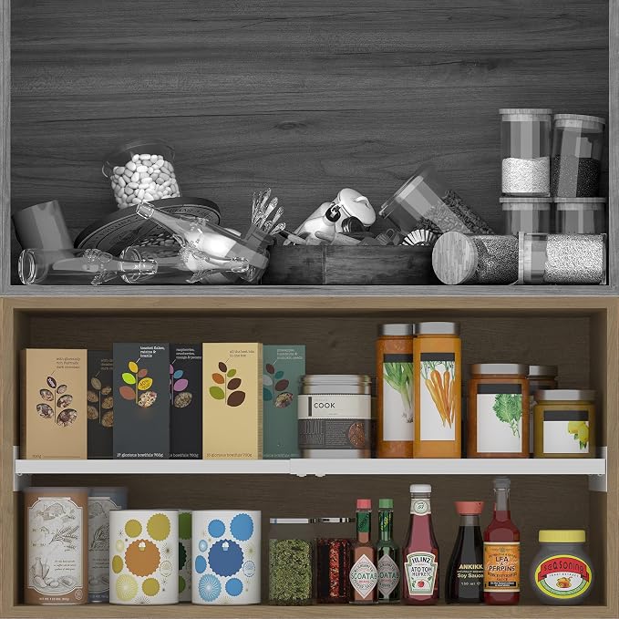 Expandable Closet Shelves Organizers, Adjustable Shelf for Cabinet Rack Storage Wardrobe Divider Shelving for Closets Pantry Cupboard Kitchen Large 1 Pack