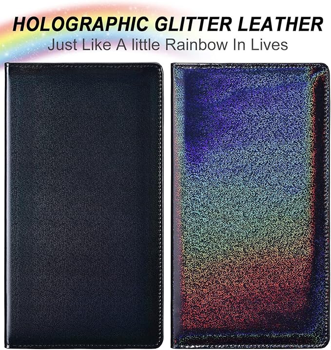HERRIAT Car Registration and Insurance Card Holder,Glitter Leather Vehicle Glove Box Automobile Documents Paperwork Wallet Case Organizer for ID, Key Contact Information Cards,Men&Women
