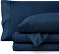 Bare Home Full Sheet Set - Luxury 1800 Ultra-Soft Microfiber Double Brushed - Deep Pockets - Easy Fit - 4 Piece Set - Bedding Sheets & Pillowcases (Full, Heathered Dark Blue)