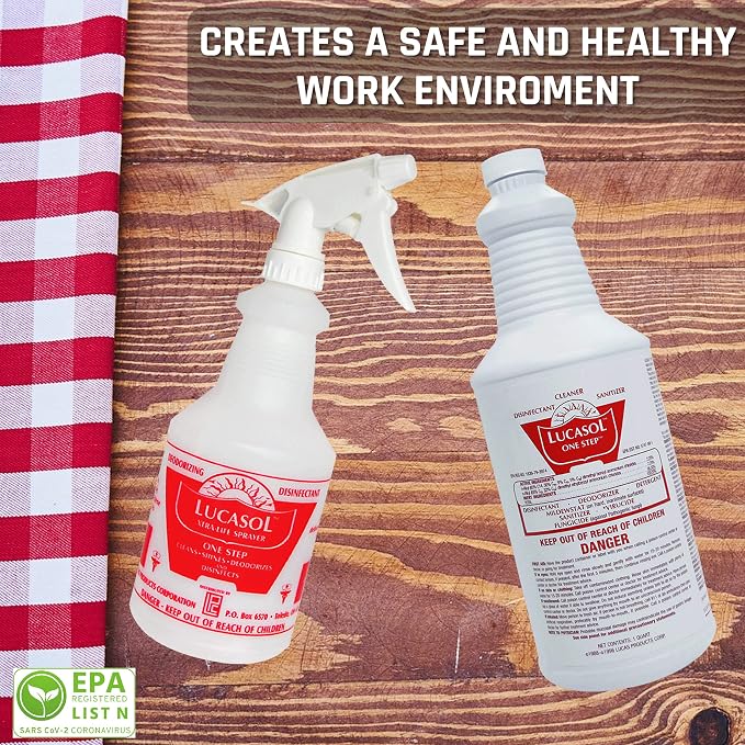 Lucasol One Step Hospital Grade Disinfectant Refillable Spray Bottle