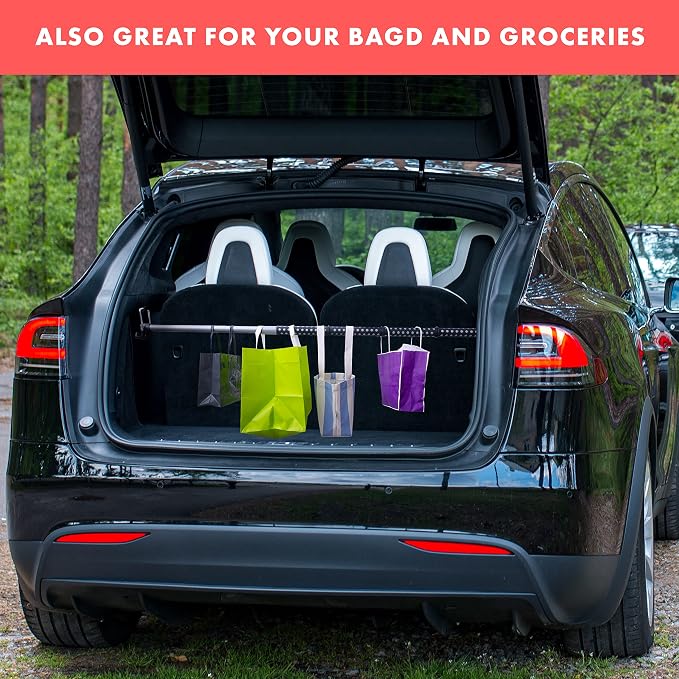 VaygWay Expandable Car Clothes Hanger Bar- Heavy Duty Hanger Metal Storage Suit Rod-Car Hanging Closet Organizer Rack Expandable to 62"- Portable Seat Rack Universal Fit- Car Van Truck RV SUV Fit