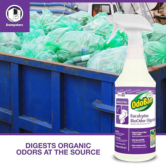 OdoBan Professional Cleaning Ready-to-Use BioOdor Digester Harsh Aroma Counteractant, Made in the USA, Eucalyptus Scent, 32 Ounce Spray