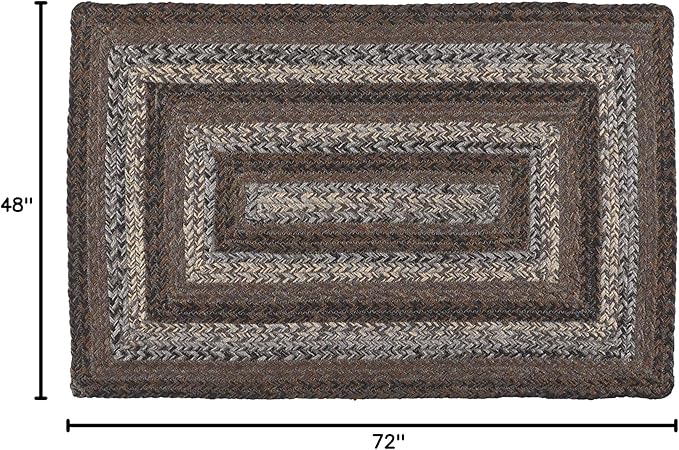 | Night Shadow Premium Braided Collection | Primitive, Rustic, Country, Farmhouse Style | Cotton Blend| 30 Days Risk Free | Accent Rug/Door Mat | 4'x6' Rectangular