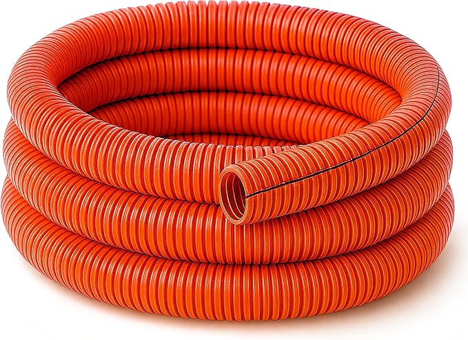 Electriduct Split Wire Loom Tubing Polyethylene Corrugated Flexible Conduit - 1.5" Nominal Size - 25 Feet - Orange