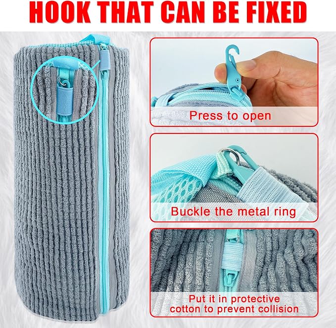 Shoe Washing Machine Bag, 2 Pack Shoe Laundry Bags for Washer and Dryer, Reusable Sneaker Wash Bag with Self-Locking Zipper, 360° Deep Cleaning, Protects Shoes and Washer(Gray)