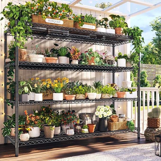 REIBII 60" W Storage Shelves 2878LBS Metal Shelving Unit with Wheels Heavy Duty Garage Shelving Adjustable Wire Shelves for Pantry,Kitchen,Garage,Basement,Business,Warehouse,School,60”W ×24”D×65.3”H